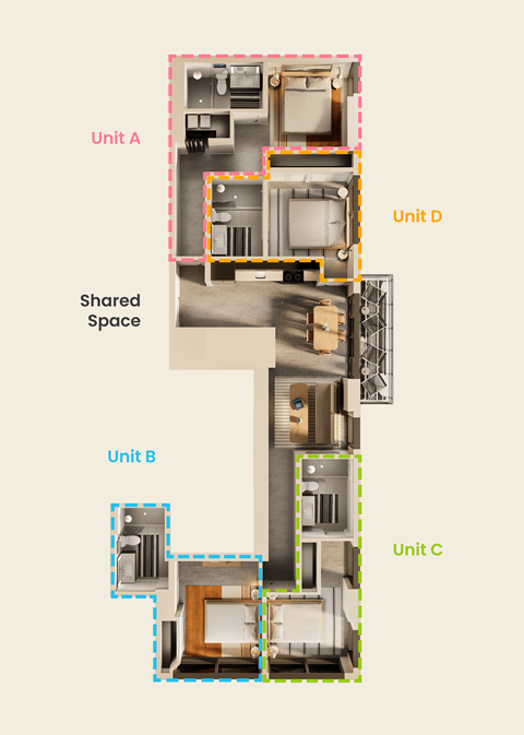 Floor plan for studio, 1 bath, 362 sqft